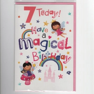 7th Birthday Card Girl Age 7 Fairy Princess Colour Inside Brand Simon Elvin • £1.99