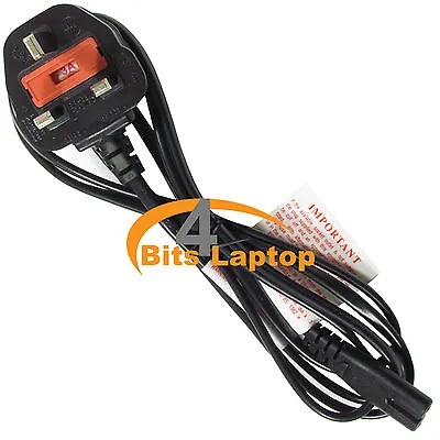 2m Extra Long New C7 Fig8 UK 2 Pin For Laptop TV LCD Mains Power Lead Cable Cord • £6.45