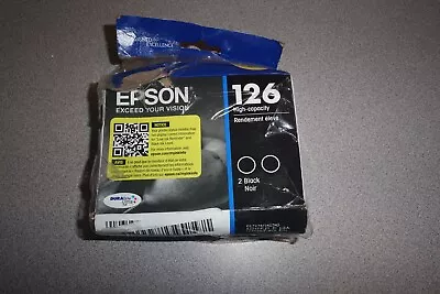 New Epson 126 DuraBrite High-Yield Black Ink Cartridges  (05/26) 2 Pack • $14.99