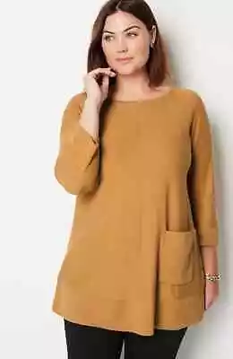 J. Jill Single Pocket Sweater Tunic Women's Sz 2X In Honey • $24.50