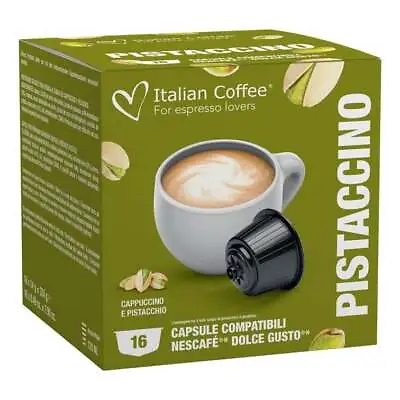 Italian Coffee PISTACCINO Pistachio Coffee 16 Pods For DOLCE GUSTO  • $16.45
