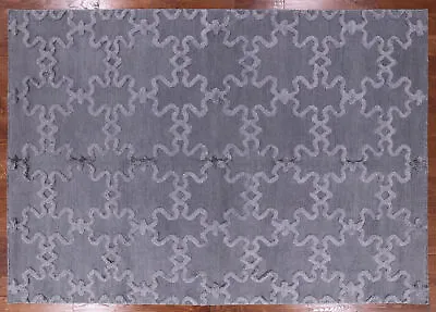6' 1  X 9' 1  Morrocan Hand Knotted Wool Area Rug - W587 • $418.32