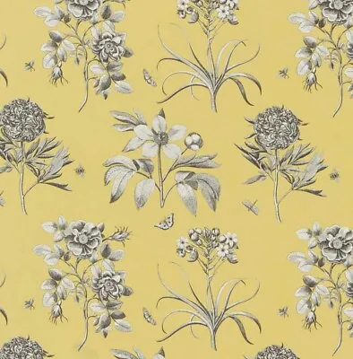 £89.99 • Buy Sanderson Curtain Fabric 'ETCHINGS AMD ROSES' 3.4 METRES EMPIRE YELLOW LINEN MIX