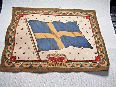 Vintage Tobacco Felt  5.75 X 8.5 Inches - Flag Of Sweden • $4