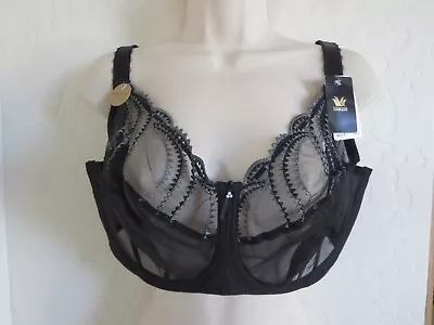 Wacoal 40g #855304 Evocative Edge Full Figure Underwire Bra Black Nwt $68 • $43.19