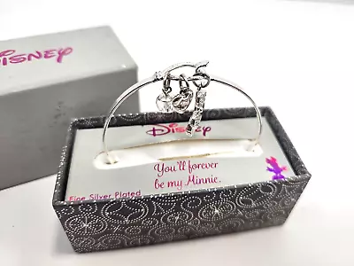 Disney Silver Plated Charm Bracelet Crystal You'll Forever Be My Minnie NIB • $22.99