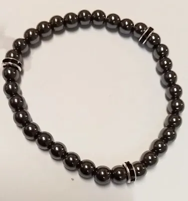 Mens Hematite Tasbih Bracelet H/Made Prayer Beads 33-Bead 6mm Islamic Jewellery • £9.99