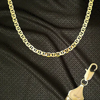 New Marked 14K GP GOLD Plate ITALY 7mm MARINER CHAIN 24  NECKLACE M7H • $15