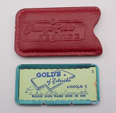 Gold's Of Lincoln Nebraska Charga Plate Service Card Credit Grocery Case Vintage • $29.95