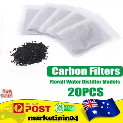 20 Pack Activated Carbon Charcoal Filter Bags Kit For Water Distiller Purifier • $23.75