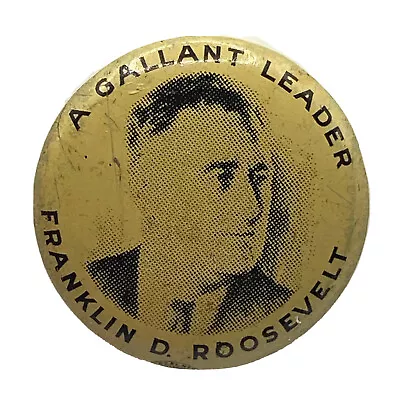 Franklin Roosevelt FDR 1936 Campaign Pin Back Button Lithographers Union Local 4 • $32.50
