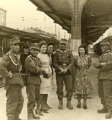 SEND OFF! Gebirgsjäger Mountain Soldiers Posed W/ Girls At Railway Station!!! • $5.50