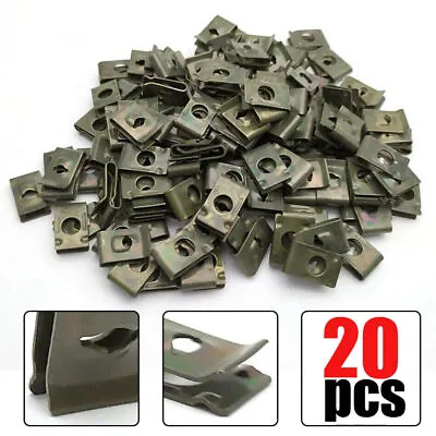 20pcs Metal U-Type Clips For Car Bumper Fender Trim Panel Fastener Clips Parts • $5.49