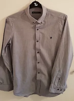 French Connection(M) Light Blue/Grey Long Sleeve Single Cuff Shirt • £8.99