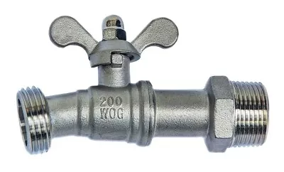 3/4  Stainless Steel Hose Bibb - Quarter Turn Rain Barrel Spigot MNPT X MHT #200 • $32.95