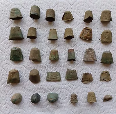 Metal Detecting Finds - Thimble Collection Including Medieval Beehive Thimbles • $50.53
