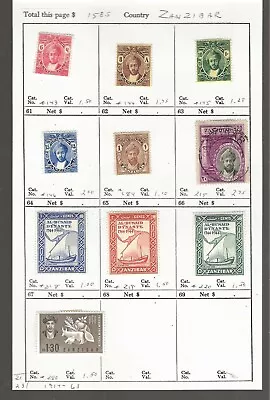 ZANZIBAR...Sc #143/280...Mint & Used...1914/63...10 Diff...SCV $15.85 • $3.50