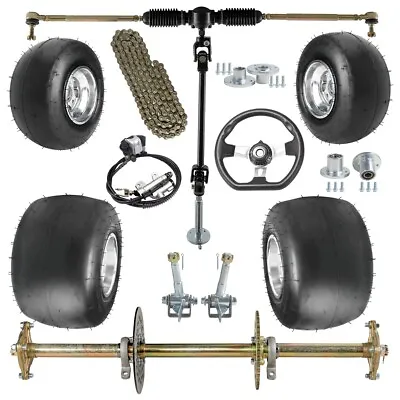 810mm Go Kart Rear Axle Kit 5  Wheels Front Steering DIY Parts ATV Quad Trike • $839.53