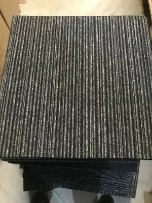 £30.99 • Buy Quality Carpet Tiles 5m2 Box Heavy Duty Hard Wearing Retail Flooring GREY STRIPE