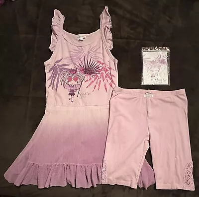 VGUC/GUC 2pc NAARTJIE Jie Jie Dip Dye Dress Lace Inset Short Sz 9 Purple Delight • $21.84