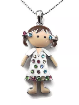 Nick Jr Dora The Explorer  Necklace With Crystals Silver 18 L • $7.99