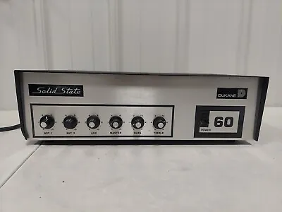 Vtg Dukane 60 Mod 1a1360 60 Watt Solidstate Pa Amplifier Untested As Is #1641 • $50