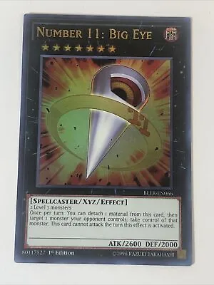 Yu-Gi-Oh! TCG Number 11: Big Eye BLLR-EN066 Ultra Rare 1st Edition Light Play • $12