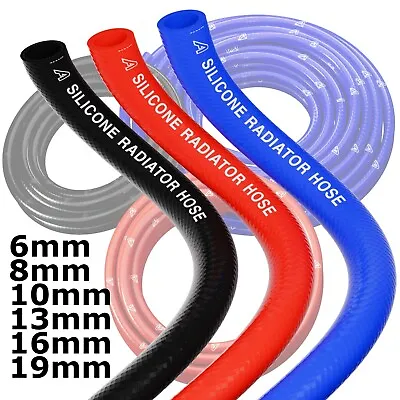 Silicone Reinforced Vacuum Tube Tubing Pipe Hose 1m - 50m 6mm 8mm 10mm 13mm 16mm • £420.53