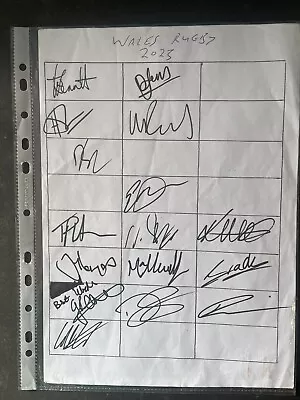 Wales Rugby 2023 Part Signed Team Sheet  • £17.99