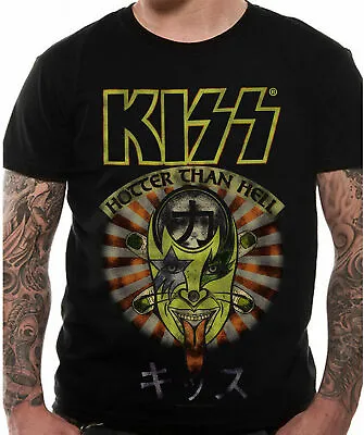 T-shirt Kiss Hotter Than Hell Official Glam Rock • £15.99