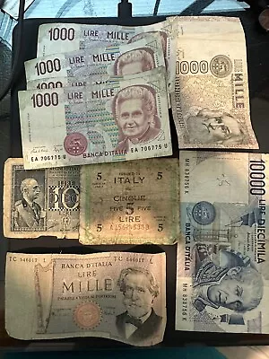 LOT 9 OLD ITALian BANKNOTES GREAT STARTER COLLECTION • $1.29