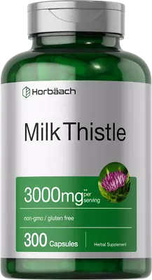 Milk Thistle Extract 3000mg | 300 Capsules | Non-GMO Gluten Free | By Horbaach • $16.59