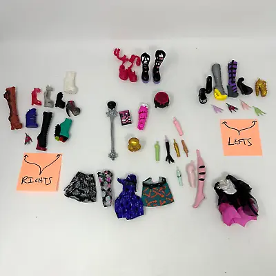 Monster High Lot Shoes Accessories Clothing Lot Singles Pairs Body Pieces Parts • $44.99