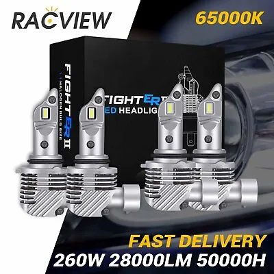 $18.99 • Buy 9005 9006 LED Headlights Kit Combo Bulbs 65000K High Low Beam Super White Bright