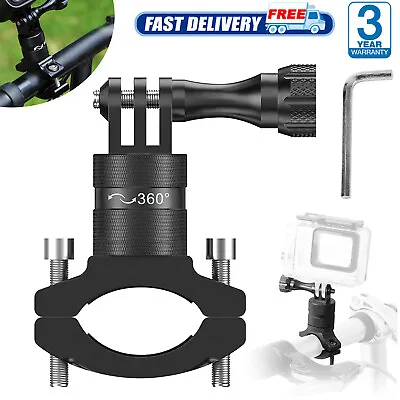 Motorcycle Bike Camera Bracket Handlebar Mount Holder Clamp For Gopro Hero 4/5/6 • £10.89