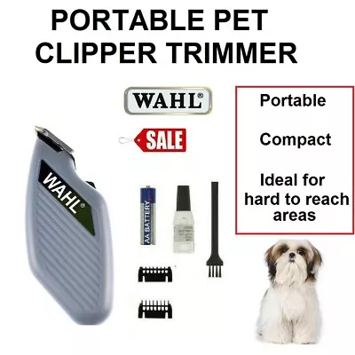 WAHL Pet Clipper Trimmer Battery Powered Animal Cat Dog Grooming Kit With Guides • $43.50