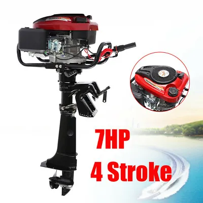 4-Stroke Outboard Motor Boat Engine W/ Air Cooling System Long Shaft 196CC 7HP • $557