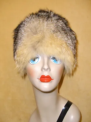 1970's Big & Thick Canadian Natural Fox Ladies Ski Hat By E Moran Of Quebec • $39.88