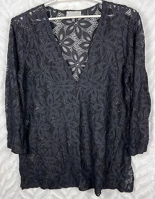 J. Valdi Lace Black Swimsuit Cover Up Women Size 2X • $10