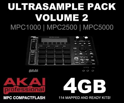 Akai MPC1000/MPC2500/MPC5000 4GB Compact Flash (CF) Card - 114 Drum Kits! • $39.99