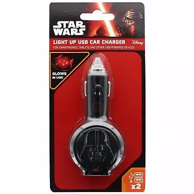 Star Wars 2.1Amp Light Up In Car USB Charger Darth Vadar • $15.76