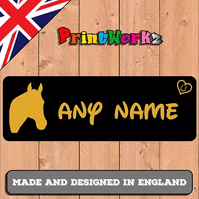 Personalised Horse Stable Yard Door Sign Nameplate Black And Gold • £9.95