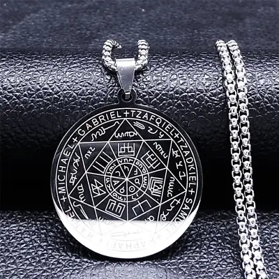 $17.65 • Buy 7 Archangels Chain Silver Gold Plated Necklace Pendant Sacred Geometry