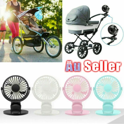 $21.58 • Buy 360° Portable Travel Fan Rechargeable USB Clip On Mini Desk Fan Pram Cot Car Fan