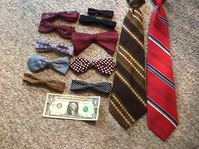 Men’s Vintage Clip-on Bow Ties (10) And 2 Regular Clip-on Ties (12 Altogether!) • $39