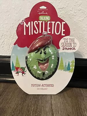 HALLMARK Talking MISTLETOE Motion Activated PARTY HOLIDAY French Accent RARE New • $24.99