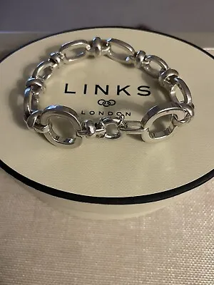 Links Of London Heavy Solid Silver Oval Link Bracelet  • £190