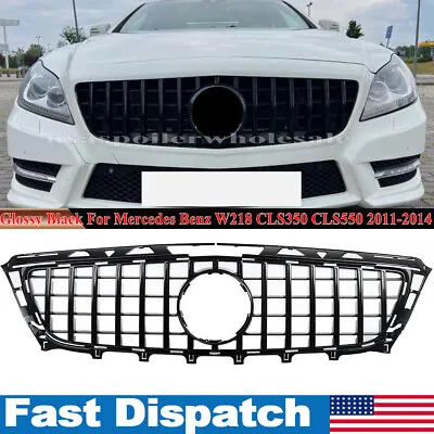 Glossy Black GT R Front Grille Grill For Mercedes Benz CLS Class W218 2011-2014 • $170.99