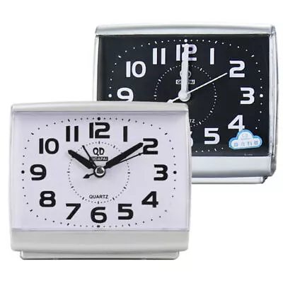 Battery Operated Quartz Alarm Clock Night No Tick Silent Bedside Desk Clocks- • $13.48