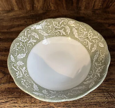 J & G Meakin Serving Bowl 8 1/4  Renaissance Green English Ironstone Sterling • $10